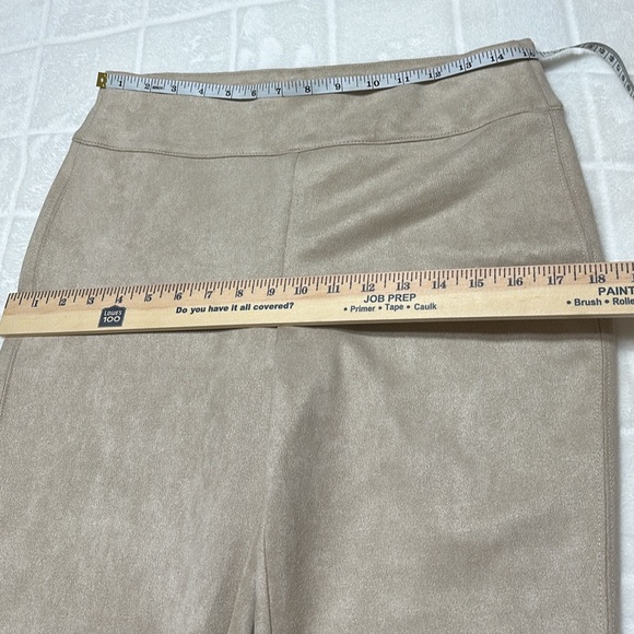 Magaschoni Beige Faux‎ Suede Soft Ankle Cropped Pants, Women’s Medium - Picture 7 of 9